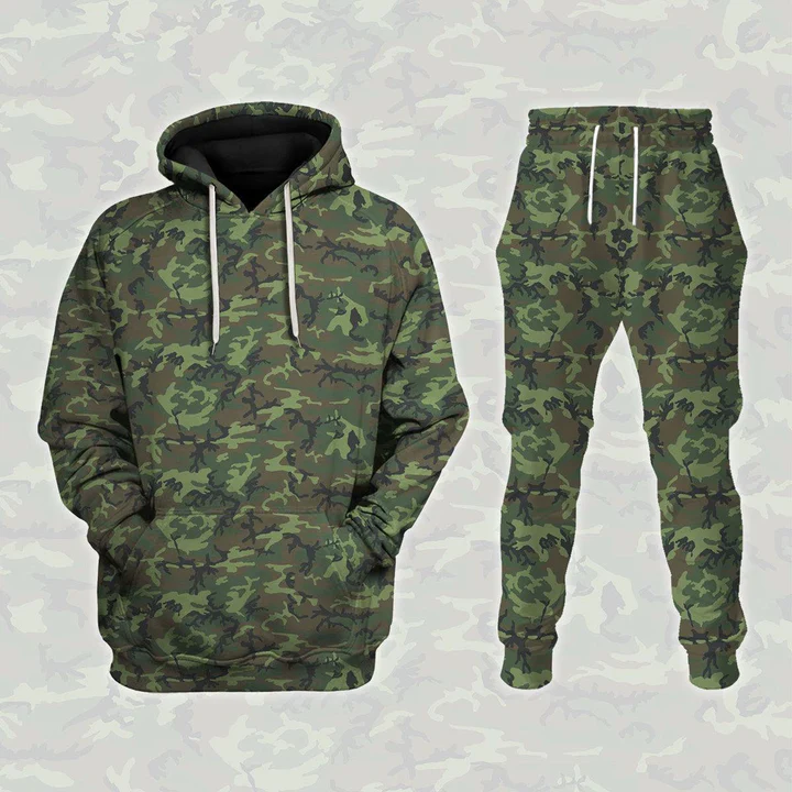 Mens Fashion Camo Pants - Men's Camouflage 3D Hoodies Pants Set
