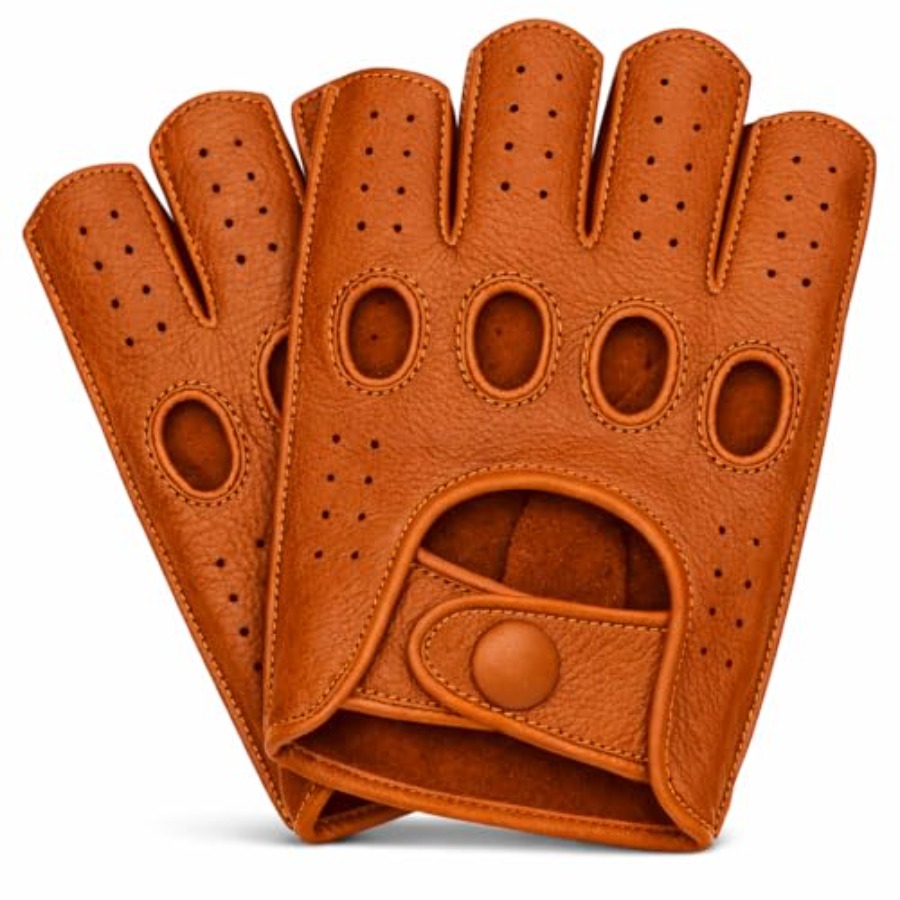 Driving Gloves Leather - Mens fingerless leather driving gloves for