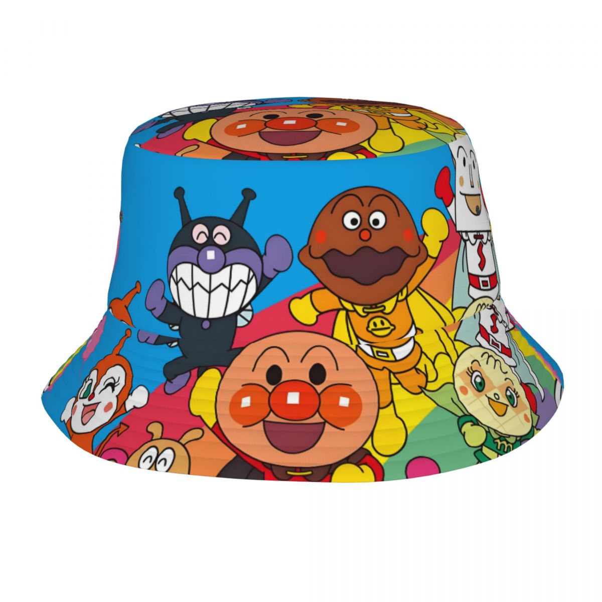 Mens Fashion Bucket Hat - Custom Anpanman Cartoon Manga Bucket Hats