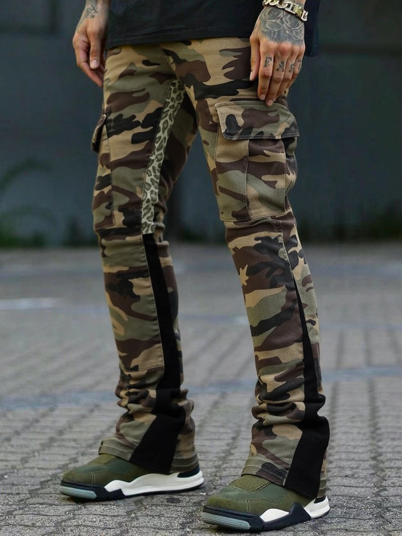 Mens Fashion Camo Pants - Men's Simple Camo Casual Pants, Long
