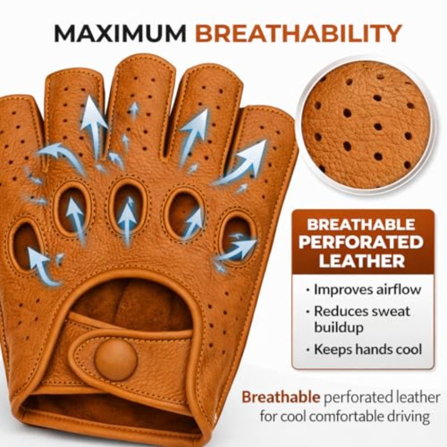 Mens fingerless leather drivin – обзор и цена Driving Gloves Leather