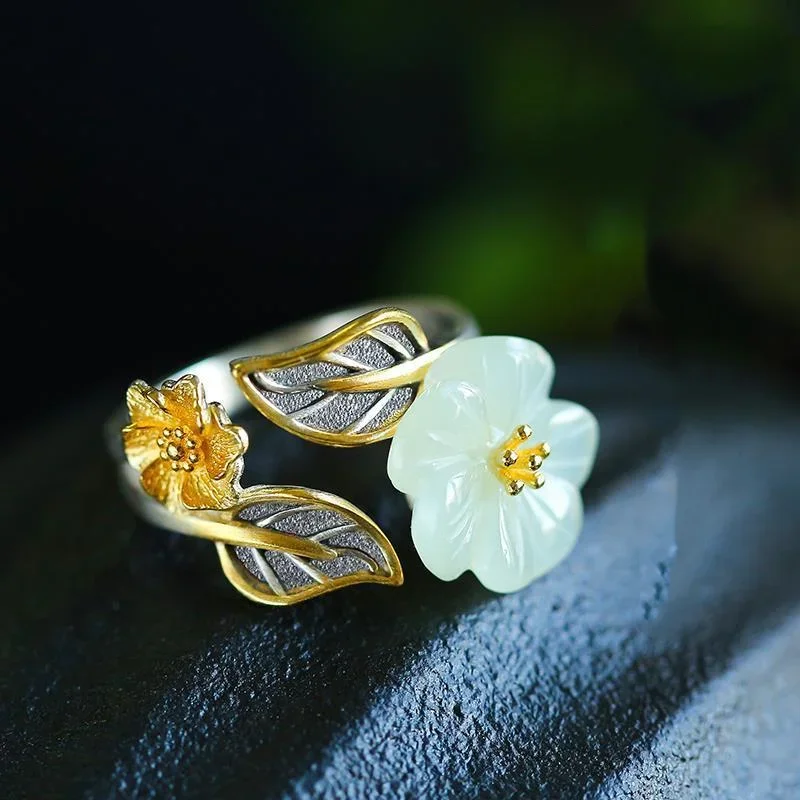 925 Silver White Hetian Jade F – обзор и цена Men'S Fashion Rings