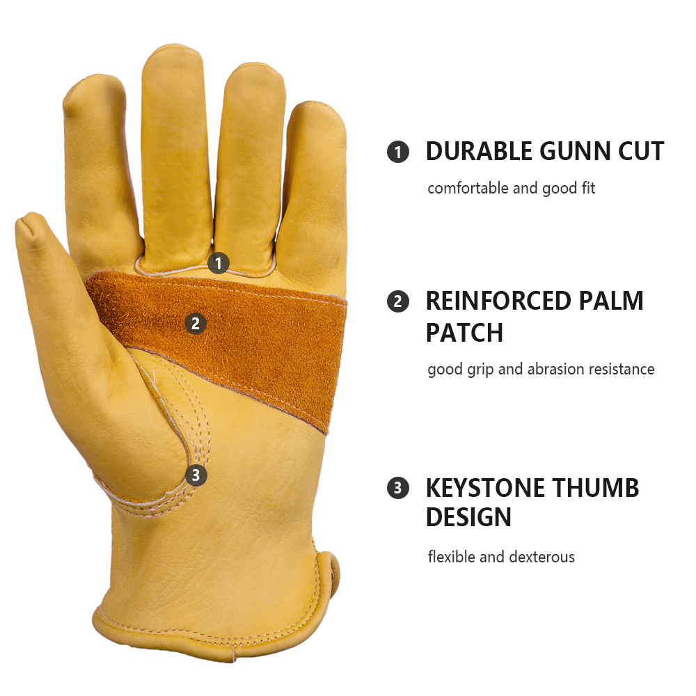 1 Pair Cowhide Heavy Duty Secu – обзор и цена Driving Gloves Leather