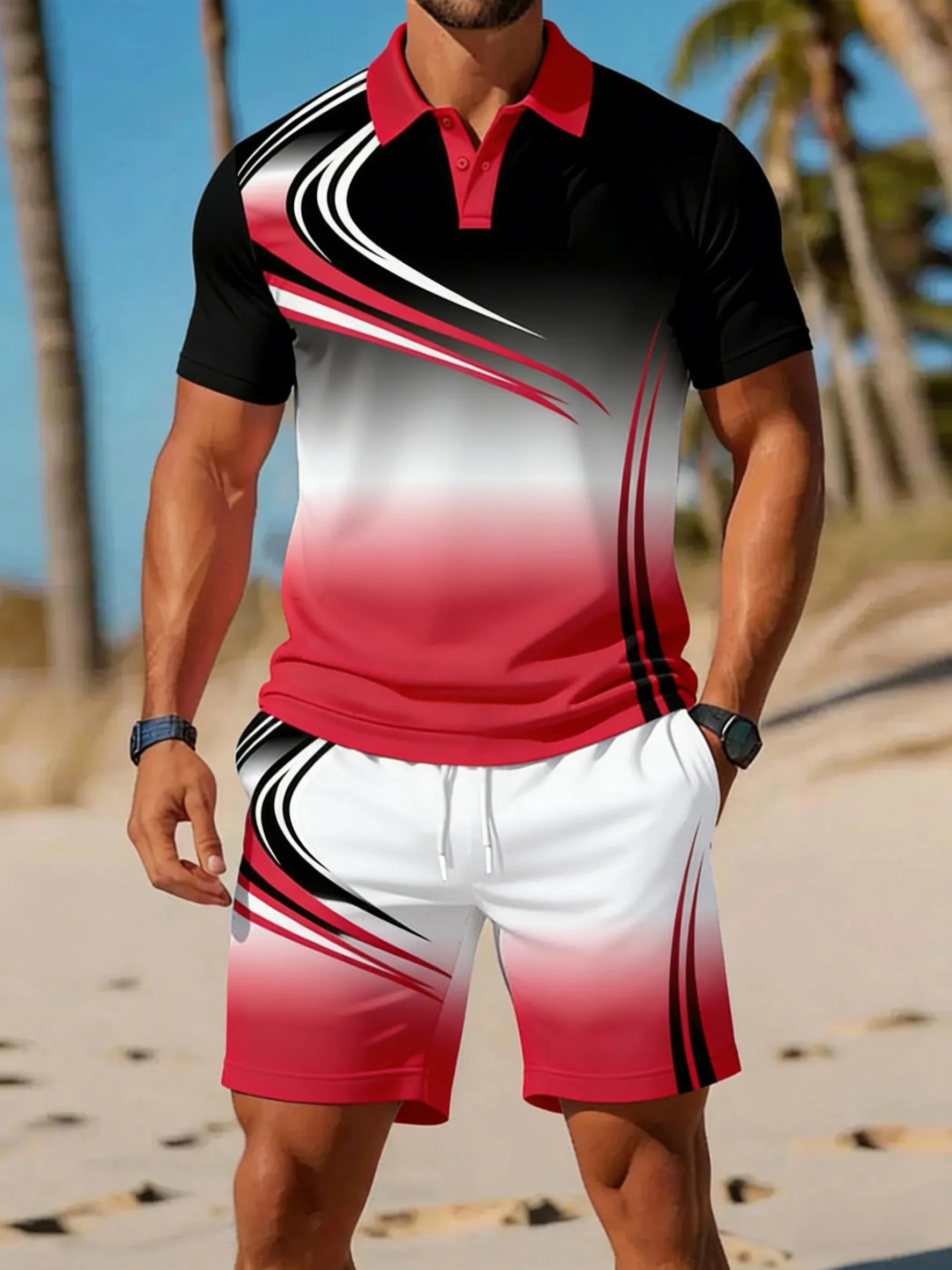 Men's Summer Tee Set Fashion B – обзор и цена Men'S Fashion Polo Shirt