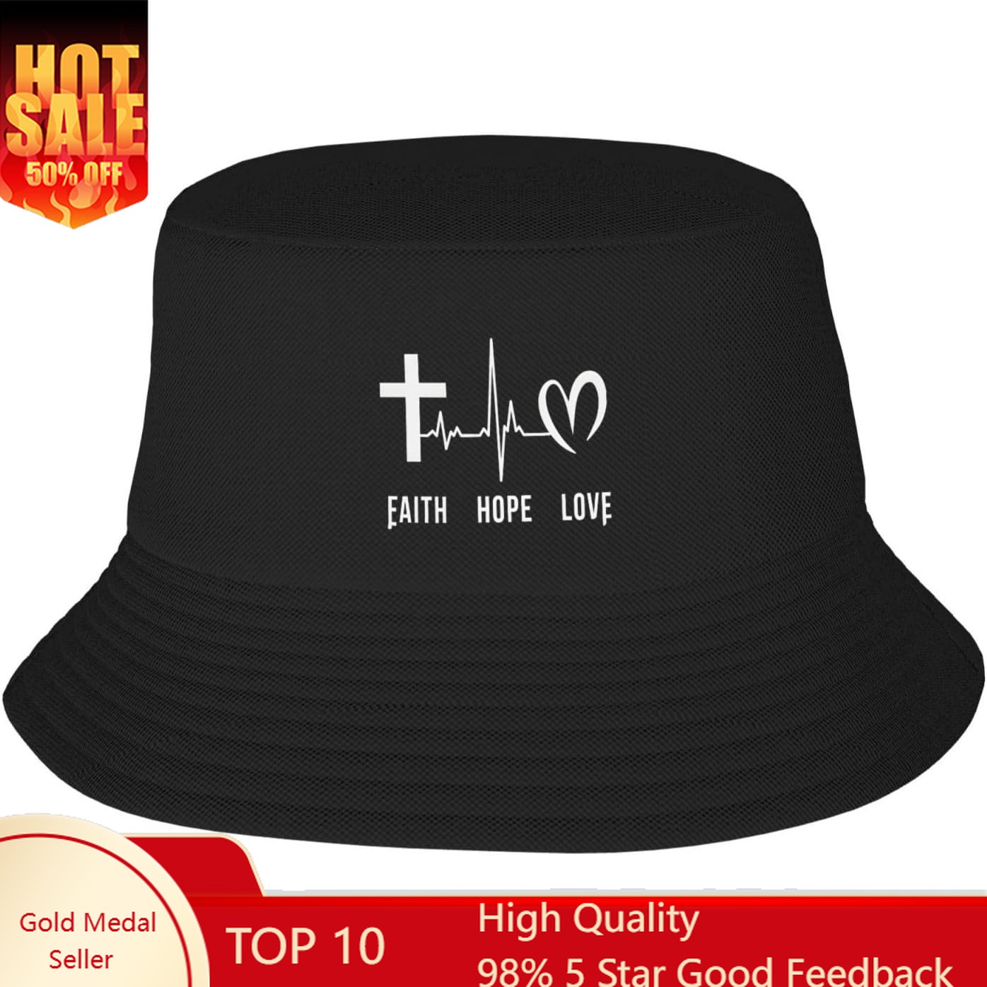 Faith Hope Love Christian Buck – обзор и цена Mens Fashion Bucket Hat