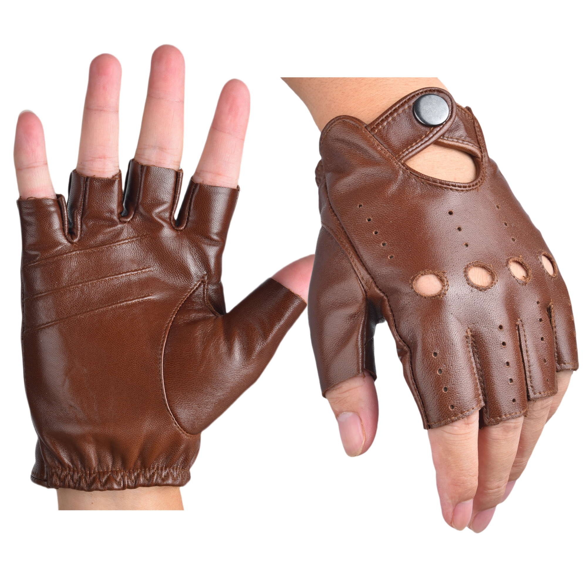 Mens Fingerless Half Finger Le – обзор и цена Driving Gloves Leather