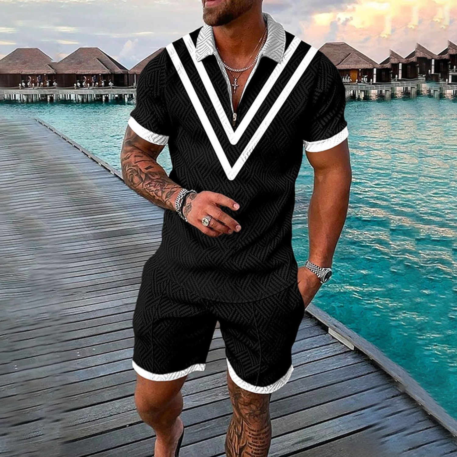 Funny 3D Printed Men's 2 Piece – обзор и цена Men'S Fashion Polo Shirt
