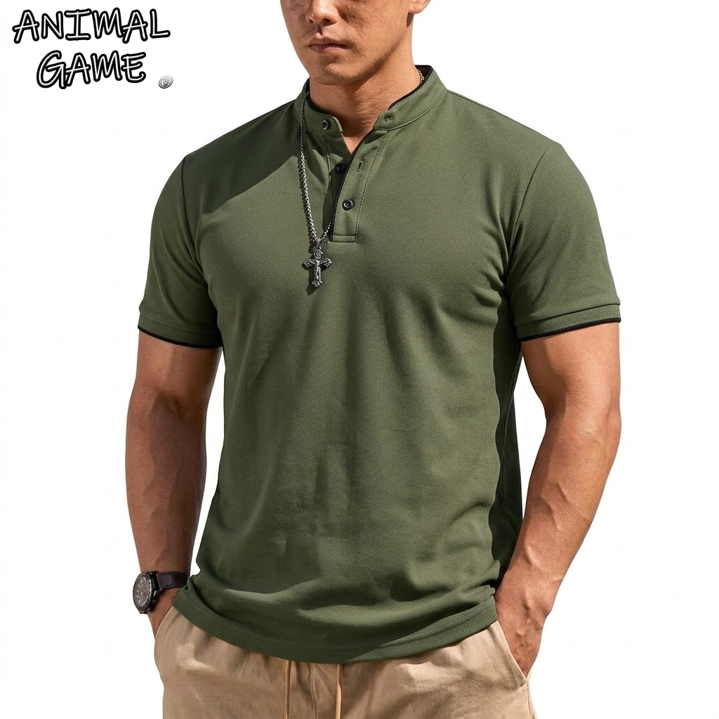 Summer Short Sleeve Henley Shi – обзор и цена Men'S Fashion Polo Shirt