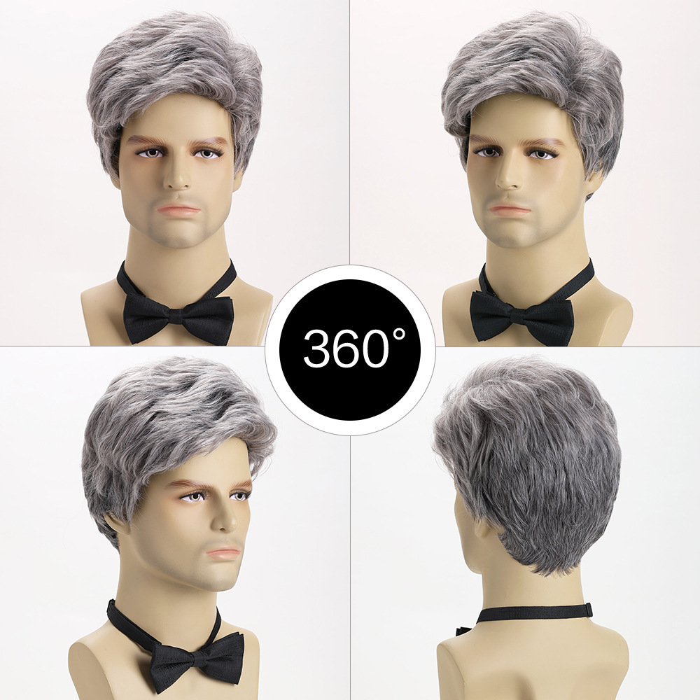 Synthetic Silver Grey Short Wi – обзор и цена Men Fashion Hair Style
