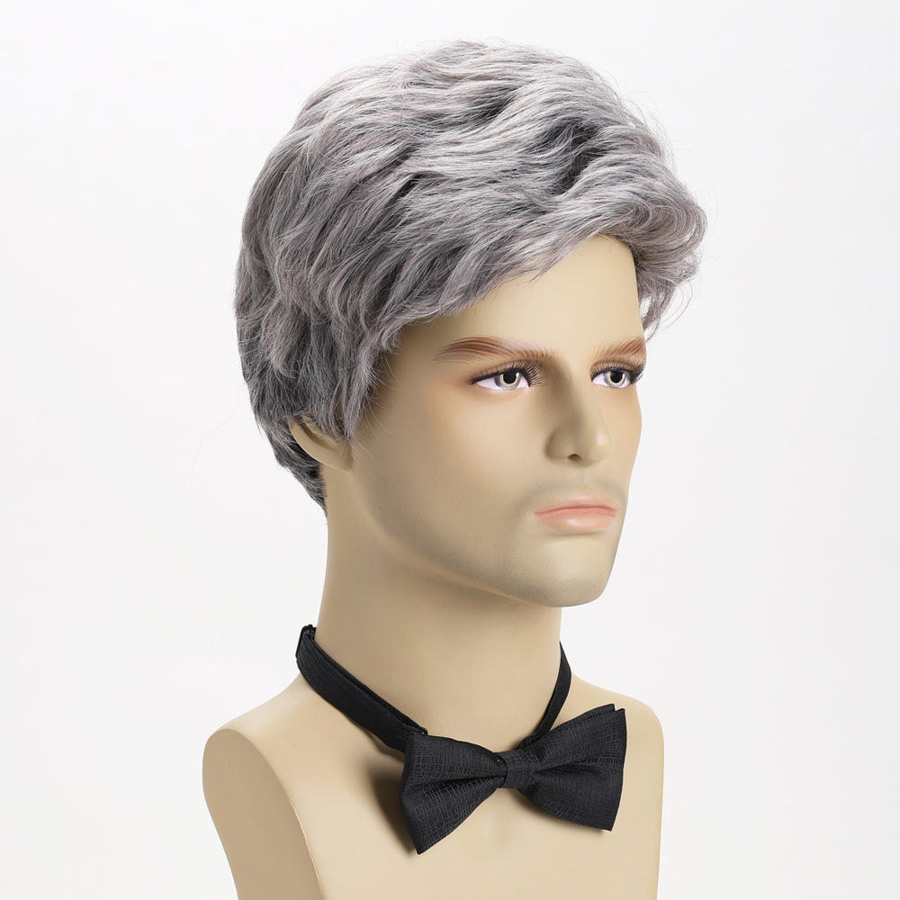 Synthetic Silver Grey Short Wi – обзор и цена Men Fashion Hair Style