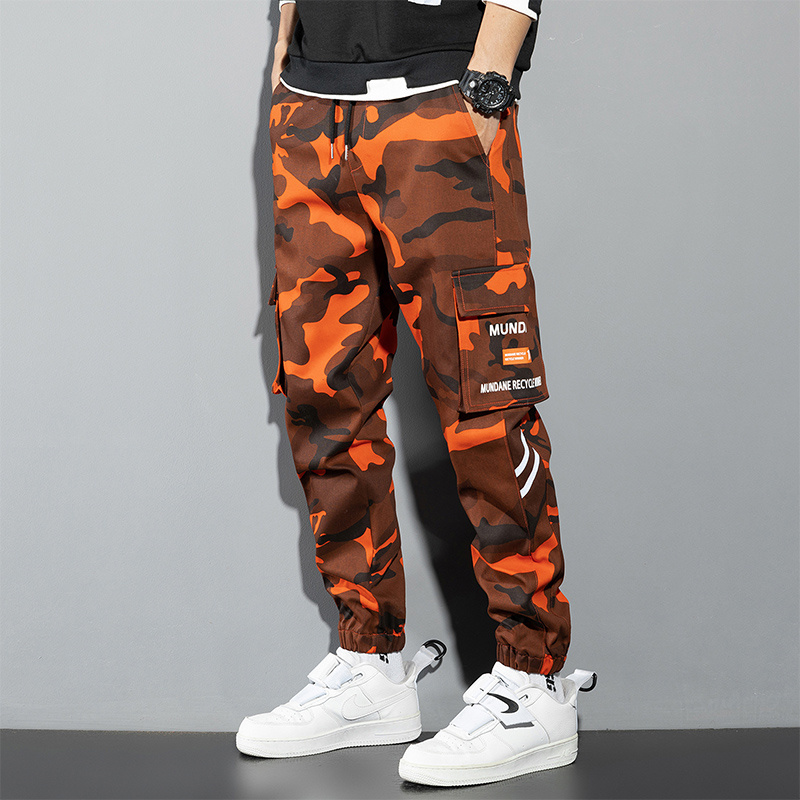 Orange Cargo Pants Men Hip Hop – обзор и цена Mens Fashion Camo Pants